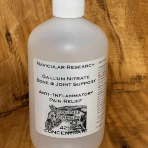 A bottle of Gallium nitrate solution for bone and joint support.